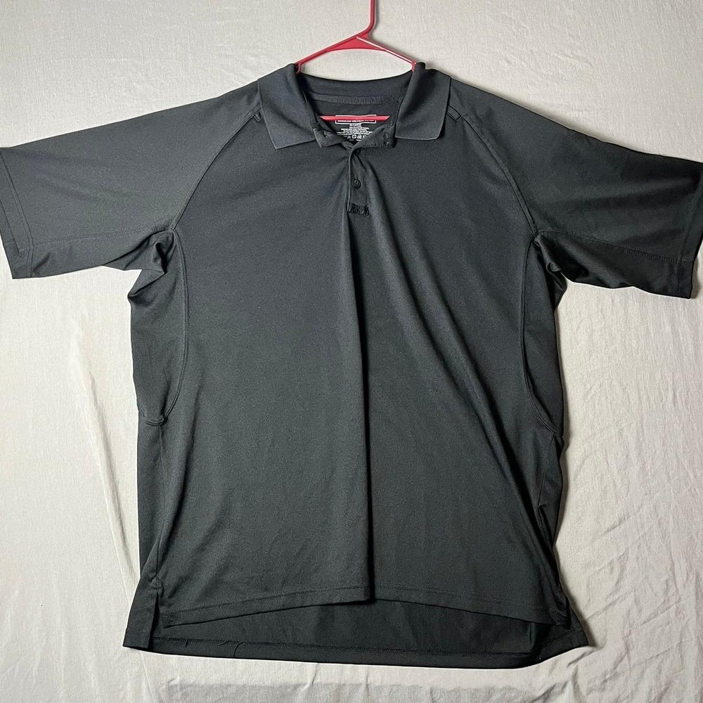 5.11 Tactical Polo Mens 2XL Tactical Series Black Mic Loops Pen Pocket EUC